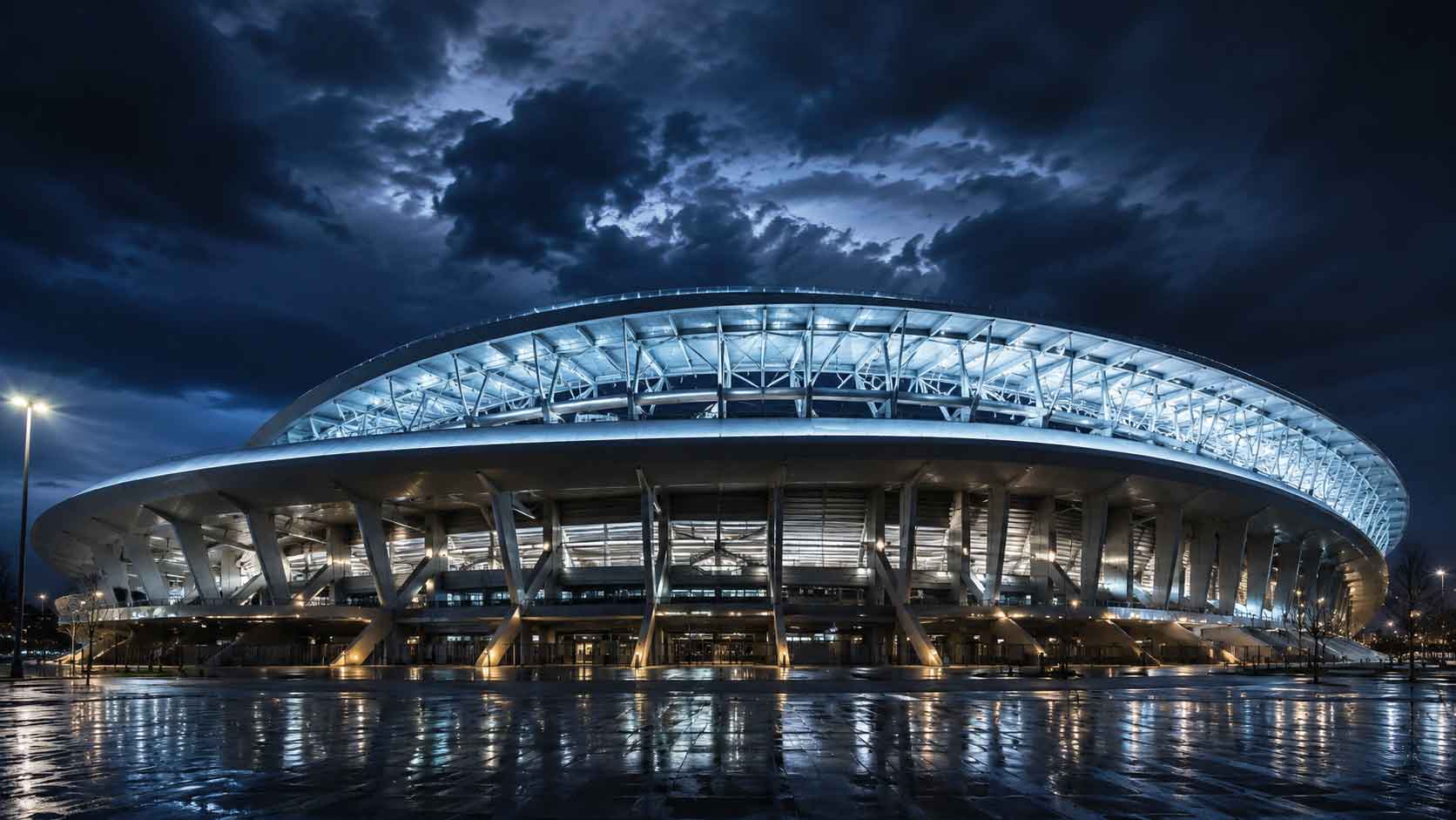 2026 World Cup Semifinals stadium at night