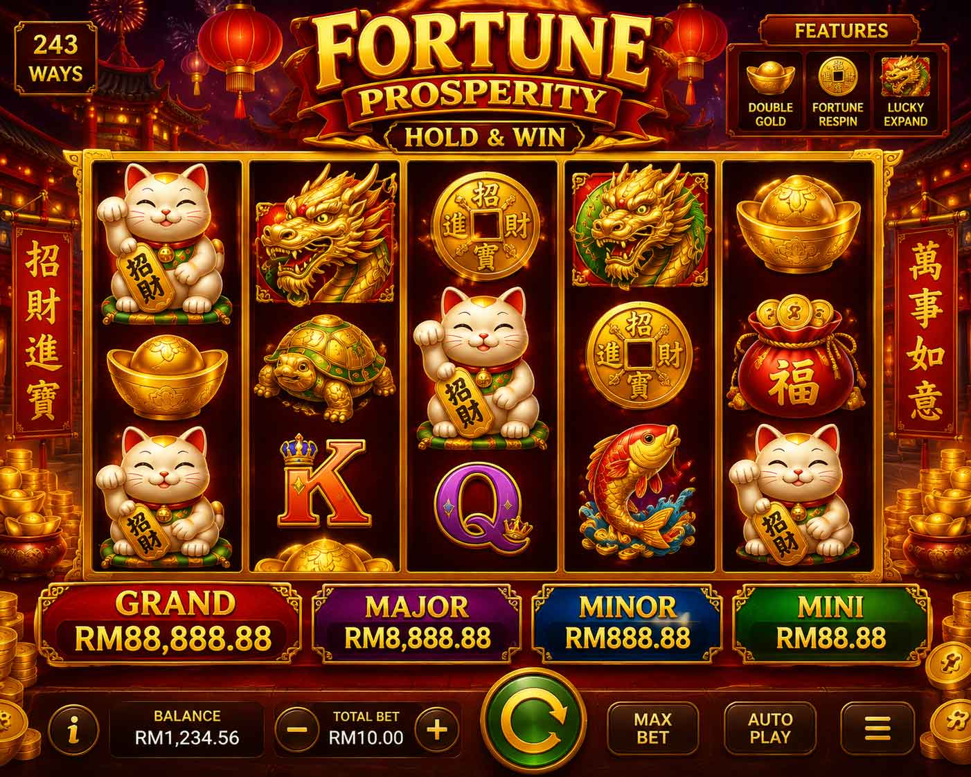 Jili Fortune Prosperity Hold and Win slot example