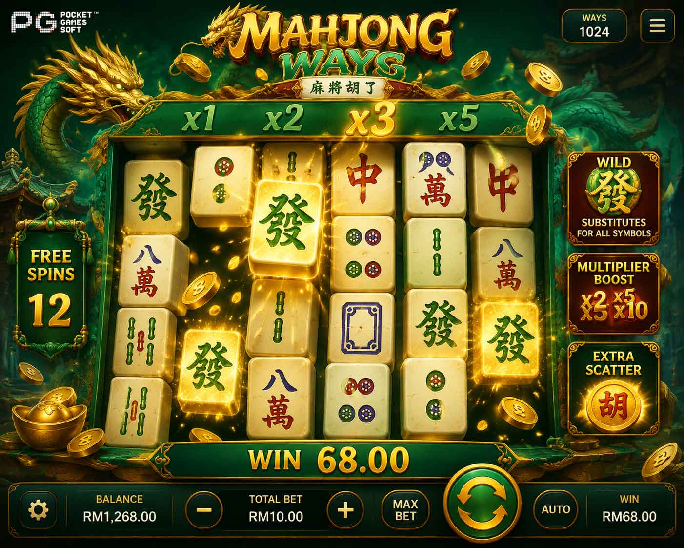 PG Soft Mahjong Ways slot game example